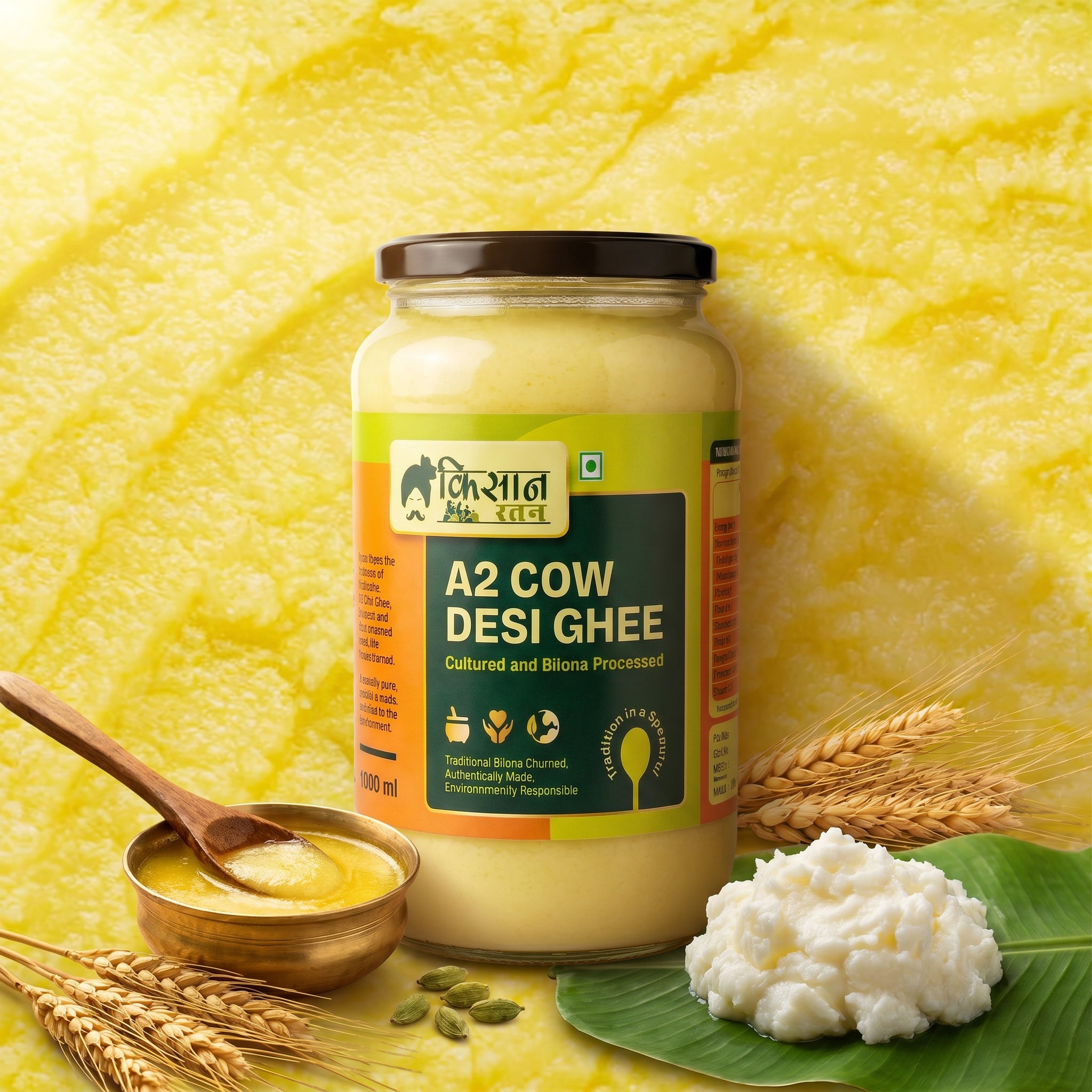 A2 Cow Desi Ghee by Kissanratan – Pure Bilona Traditional Cow Ghee - kissanratan